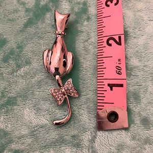 Cute silver Cat Pin charter club
